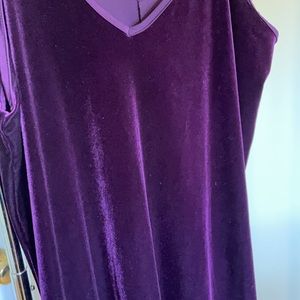 Purple velvet swing dress